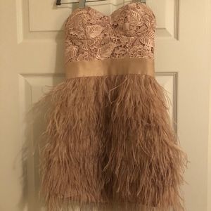 Bebe Pink Feather mini Dress